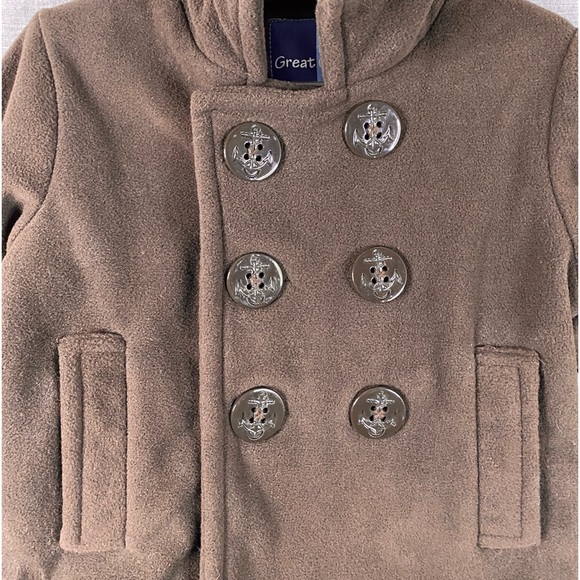 NWT Kohl’s Great Guy Brown Toddler Button Up Peacoat Size 18 Months - Picture 3 of 6